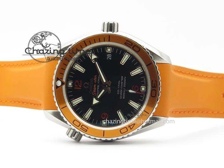 0417 Breathable Planet Ocean SS Bp Maker 45mm Orange Bezel On Orange Rubber Strap A 8221